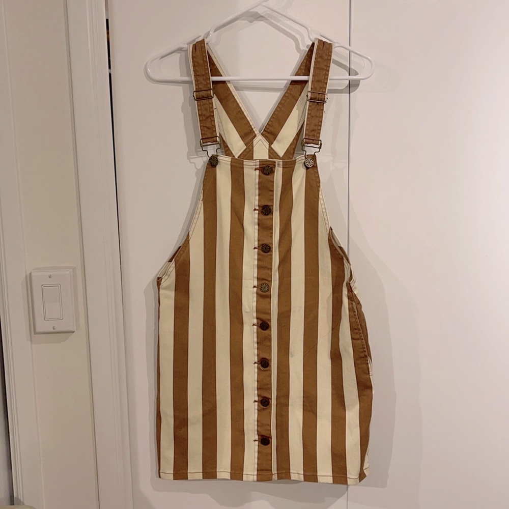 Show Me Your Mumu Striped Brown and Cream Women's Dress